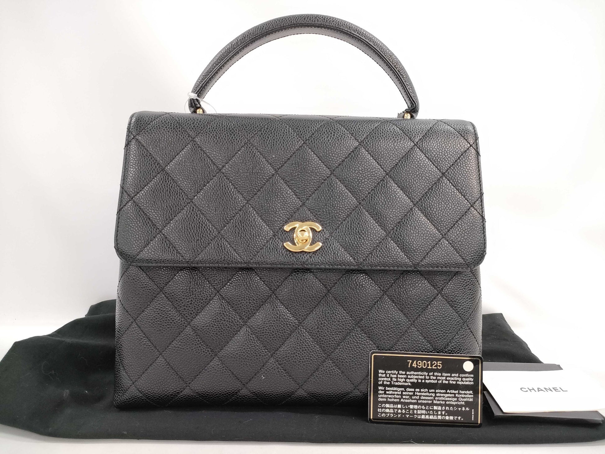 CHANEL Caviar Skin Handbag Handbag