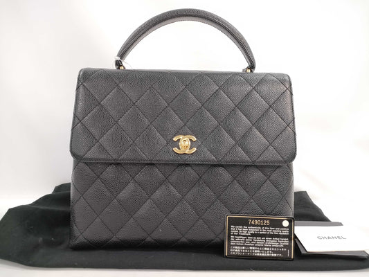 CHANEL Caviar Skin Handbag Handbag