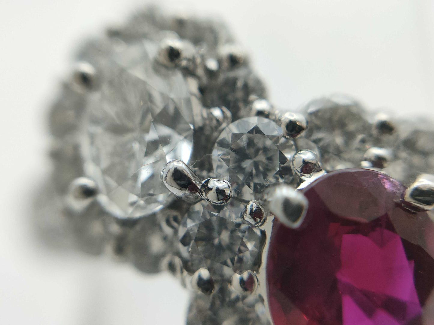 Pigeon-Blood R1.01ct D0.320/0.74ct PT900 6.8g Ring 