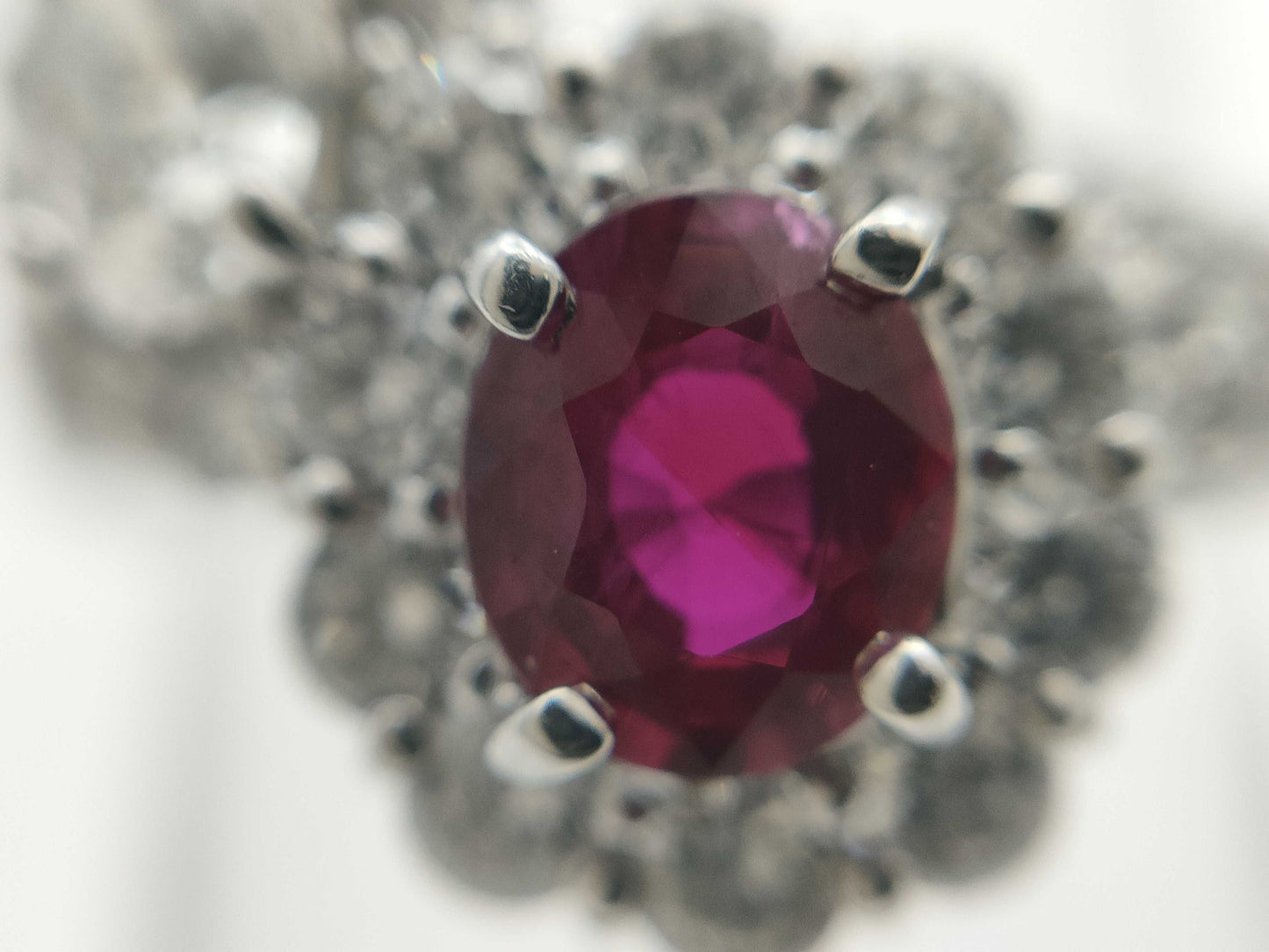 Pigeon-Blood R1.01ct D0.320/0.74ct PT900 6.8g Ring 