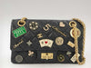 CHANEL Lambskin 2.55 Icon Double Flap Casino Charm Calfskin Black Shoulder Bag