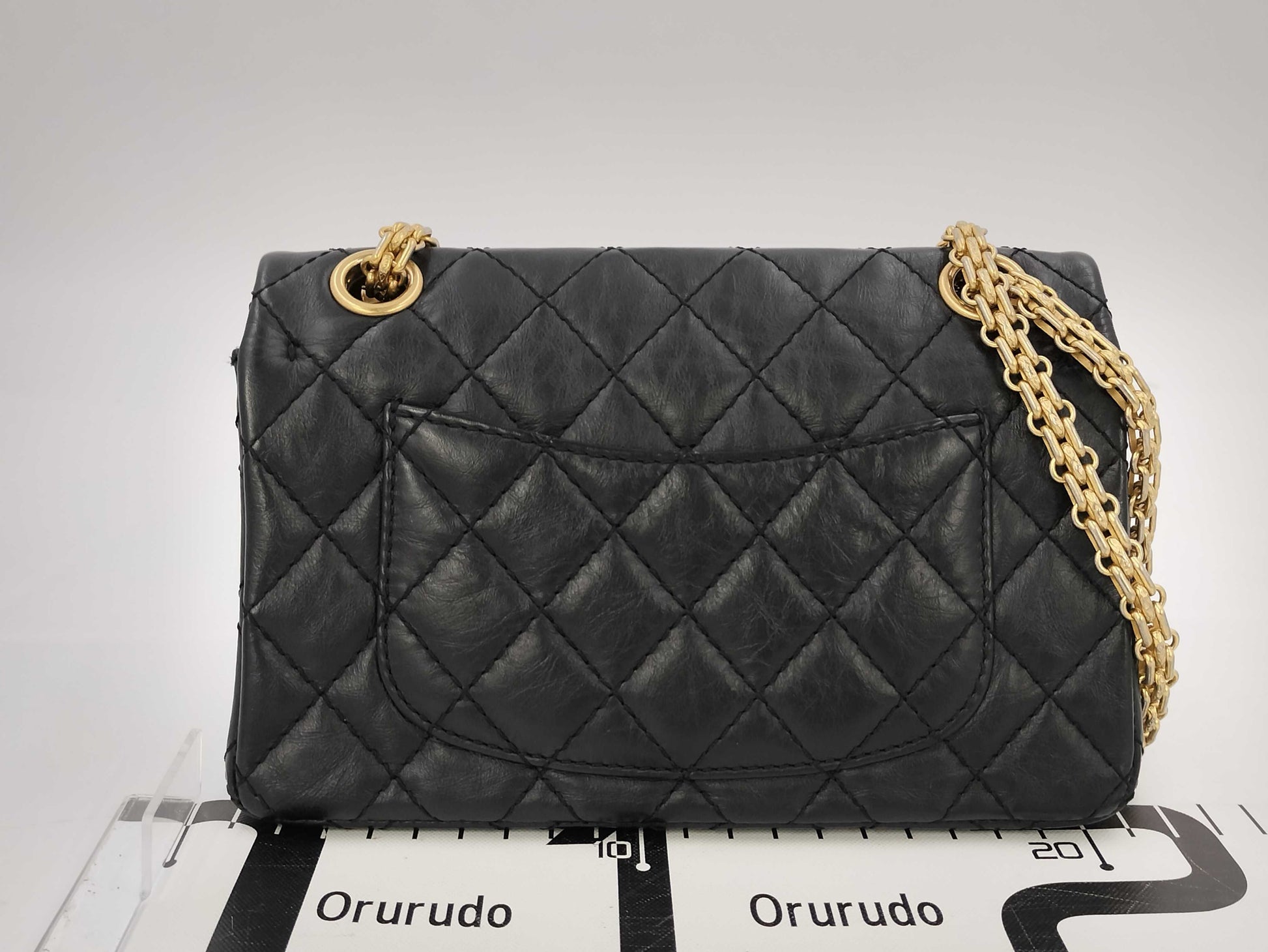 CHANEL Lambskin 2.55 Icon Double Flap Casino Charm Calfskin Black Shoulder Bag