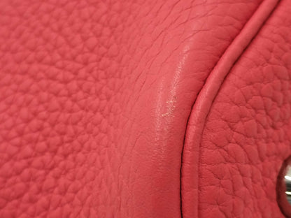 HERMES Picotin Lock MM Taurillon Clemence Leather Handbag with P Stamp, Pink