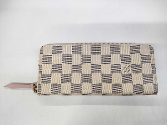LOUIS VUITTON Damier Azur Portefeuille Clemence Rose Ballerine Wallet