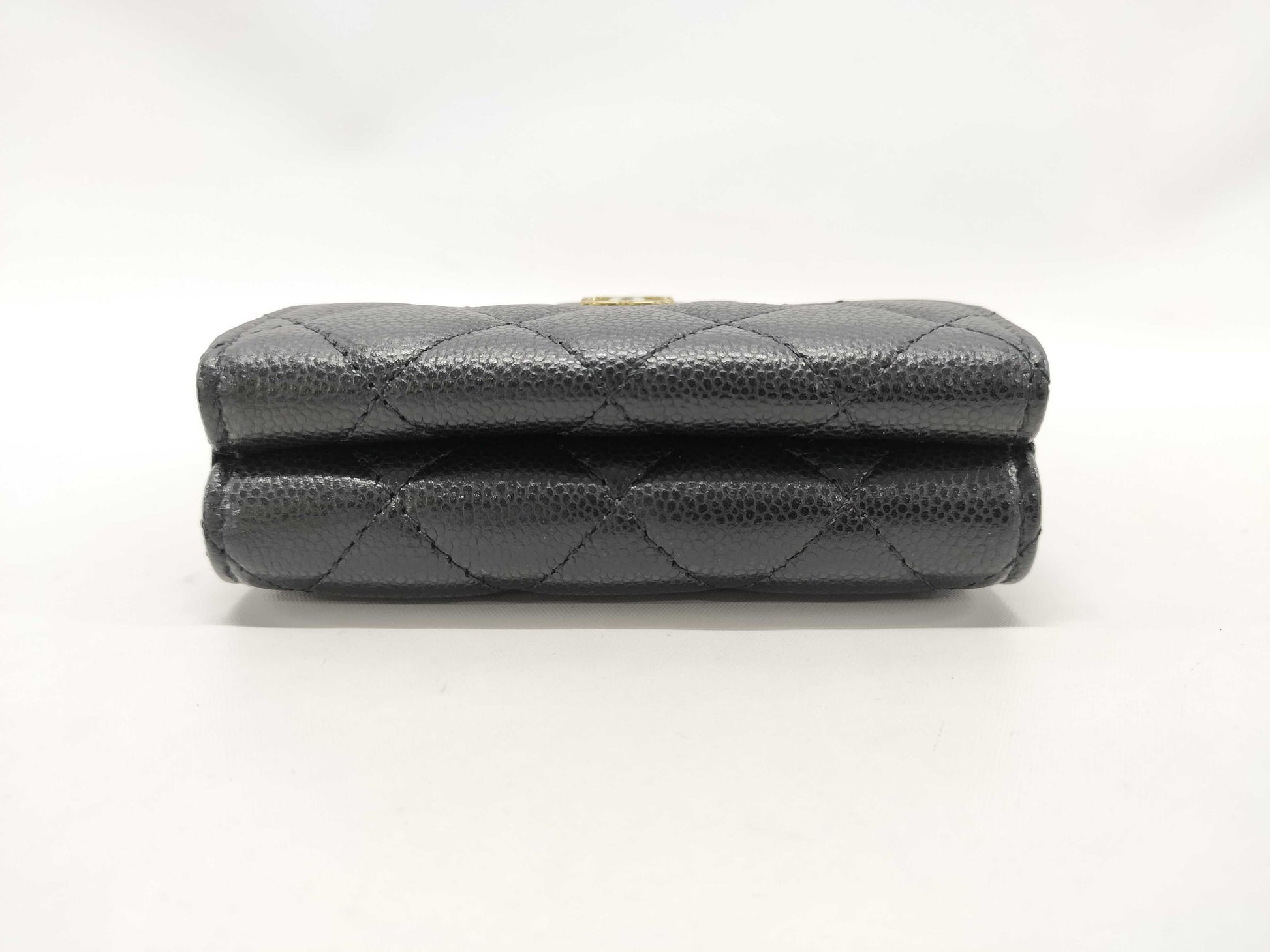 CHANEL Caviar Skin Compact Tri-Fold Wallet, Unused, Stored, with Seal
