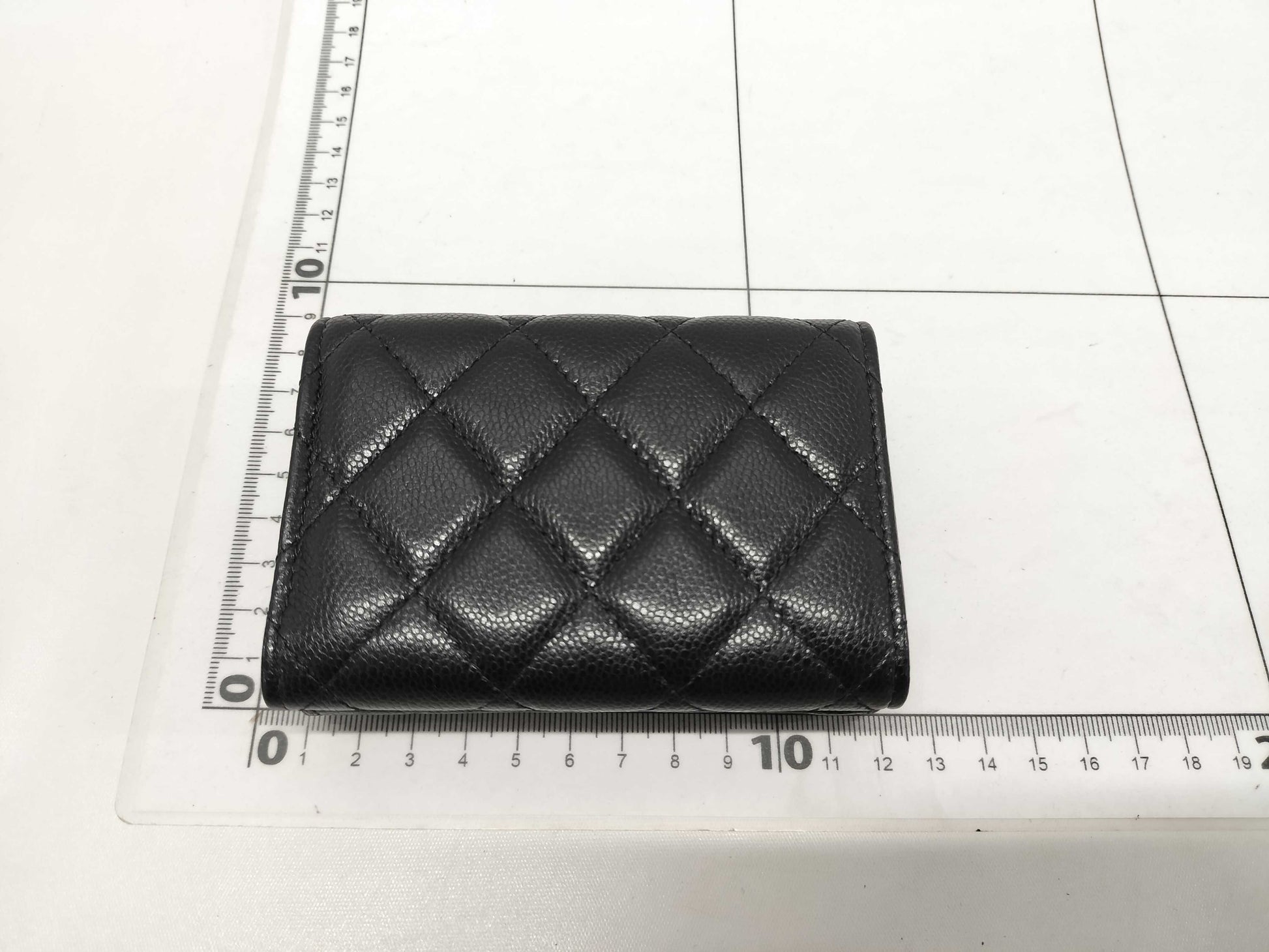 CHANEL Caviar Skin Compact Tri-Fold Wallet, Unused, Stored, with Seal