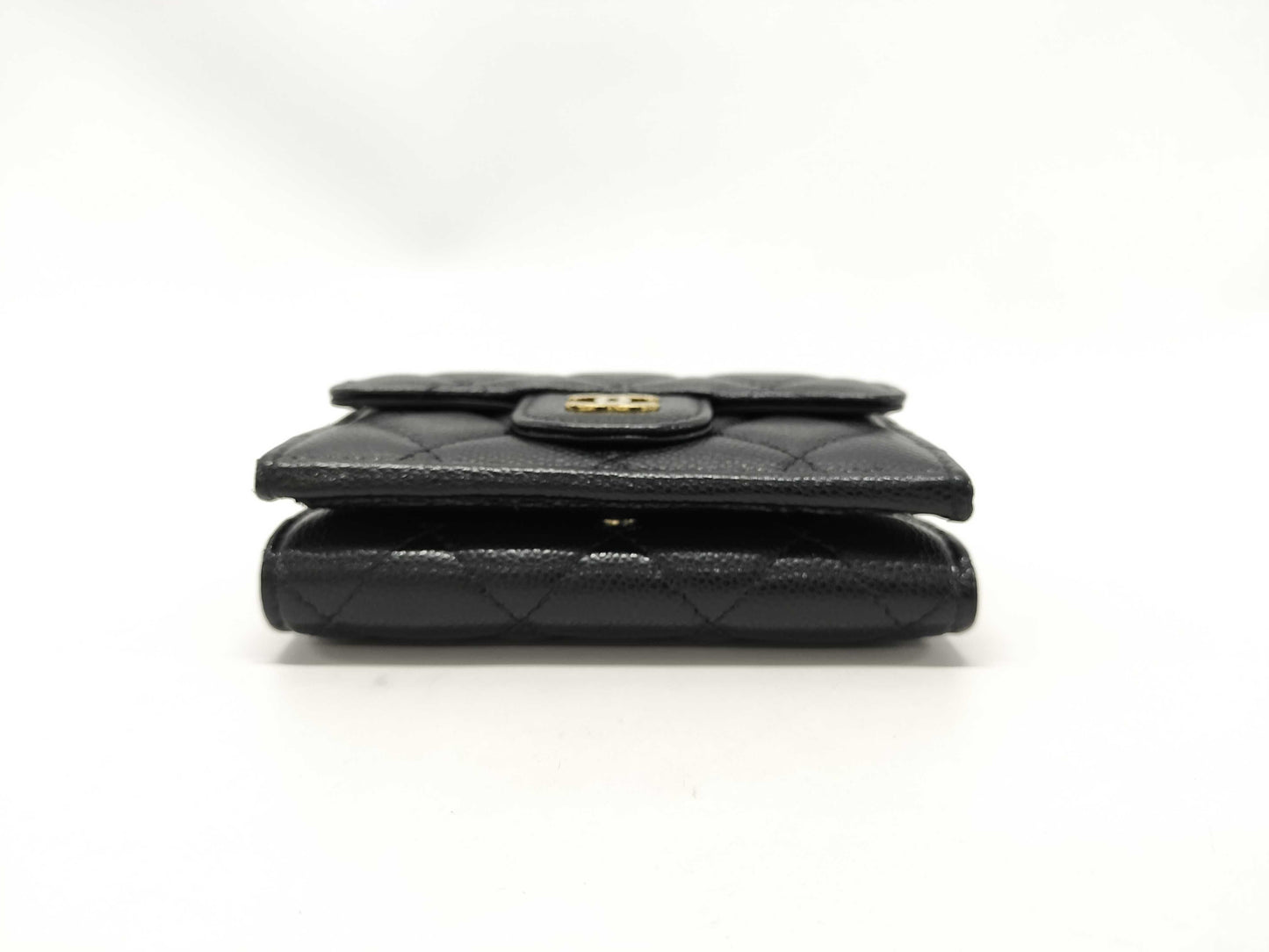 CHANEL Caviar Skin Compact Tri-Fold Wallet, Unused, Stored, with Seal
