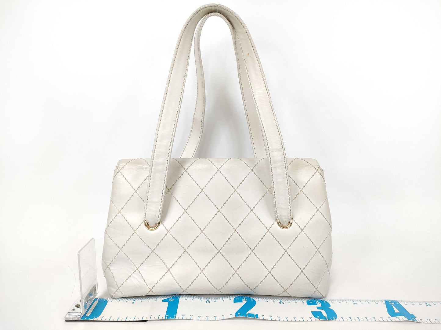 CHANEL Wild Stitch Leather/Coco Mark/Tote Shoulder Bag