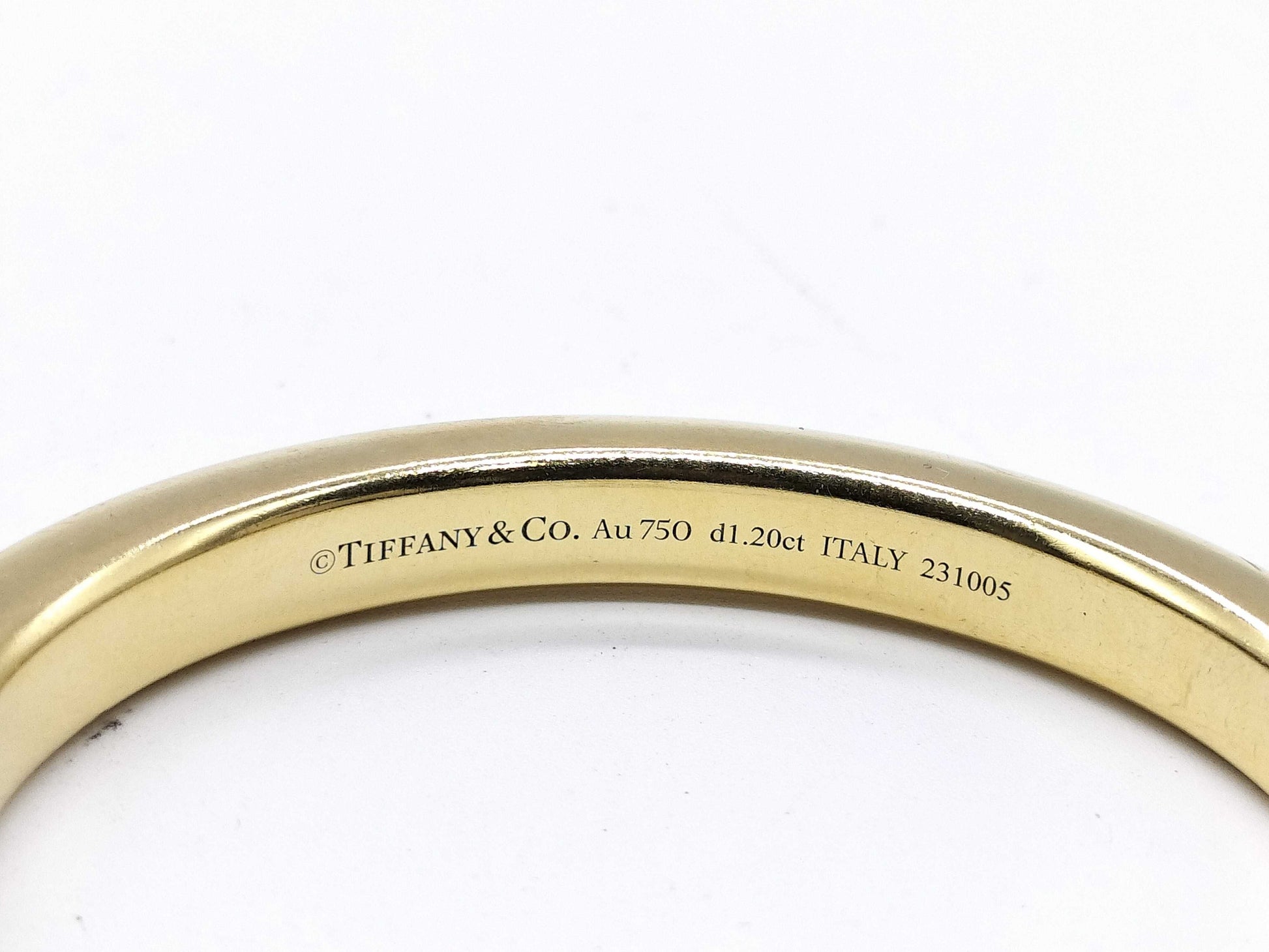 Tiffany & Co. Lock d1.20ct YG/WG Au750 32.9g Bracelet Bangle 