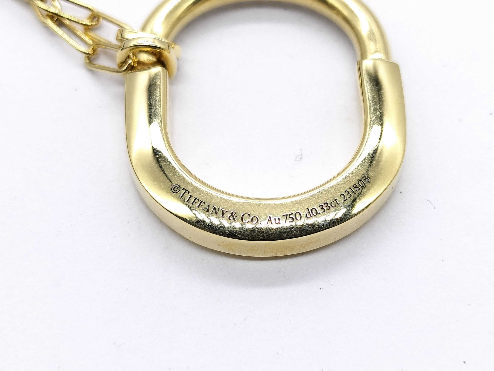 Tiffany&Co. Lock d0.33ct YG Au750 13.5g Necklace