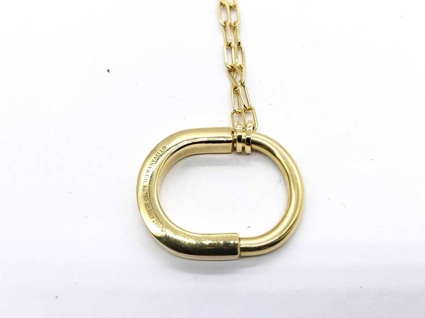 Tiffany&Co. Lock d0.33ct YG Au750 13.5g Necklace