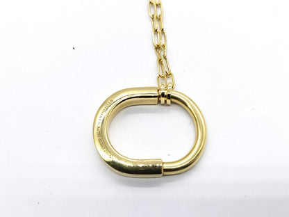 Tiffany&Co. Lock d0.33ct YG Au750 13.5g Necklace