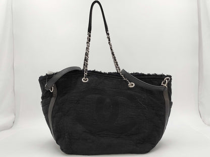 CHANEL Deca Coco 2-way Chain Tote Denim Tote Bag