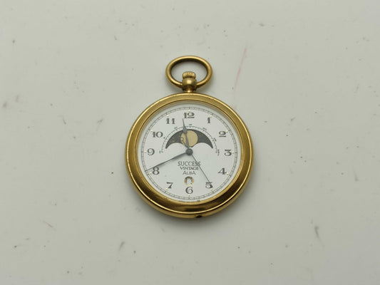 SEIKO Alba V338-0010 Success Moon Phase Pocket Watch