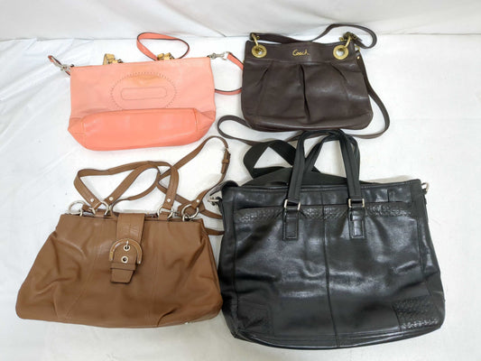(10463_0064) COACH Leather Bag *4-piece set Tote Bag