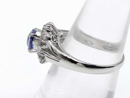 S1.00ct D0.23ct Pt900 5.0g Ring 