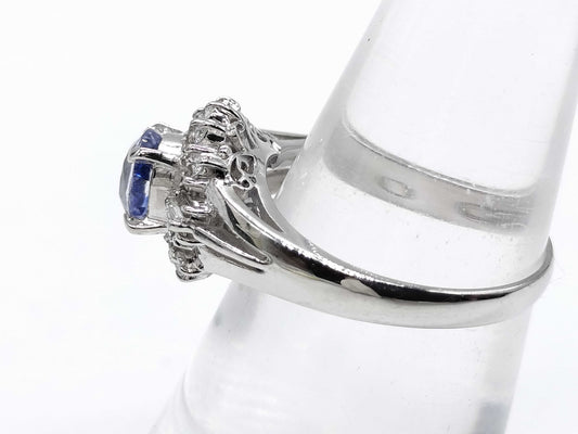S1.00ct D0.23ct Pt900 5.0g Ring 