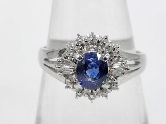 S1.00ct D0.23ct Pt900 5.0g Ring 