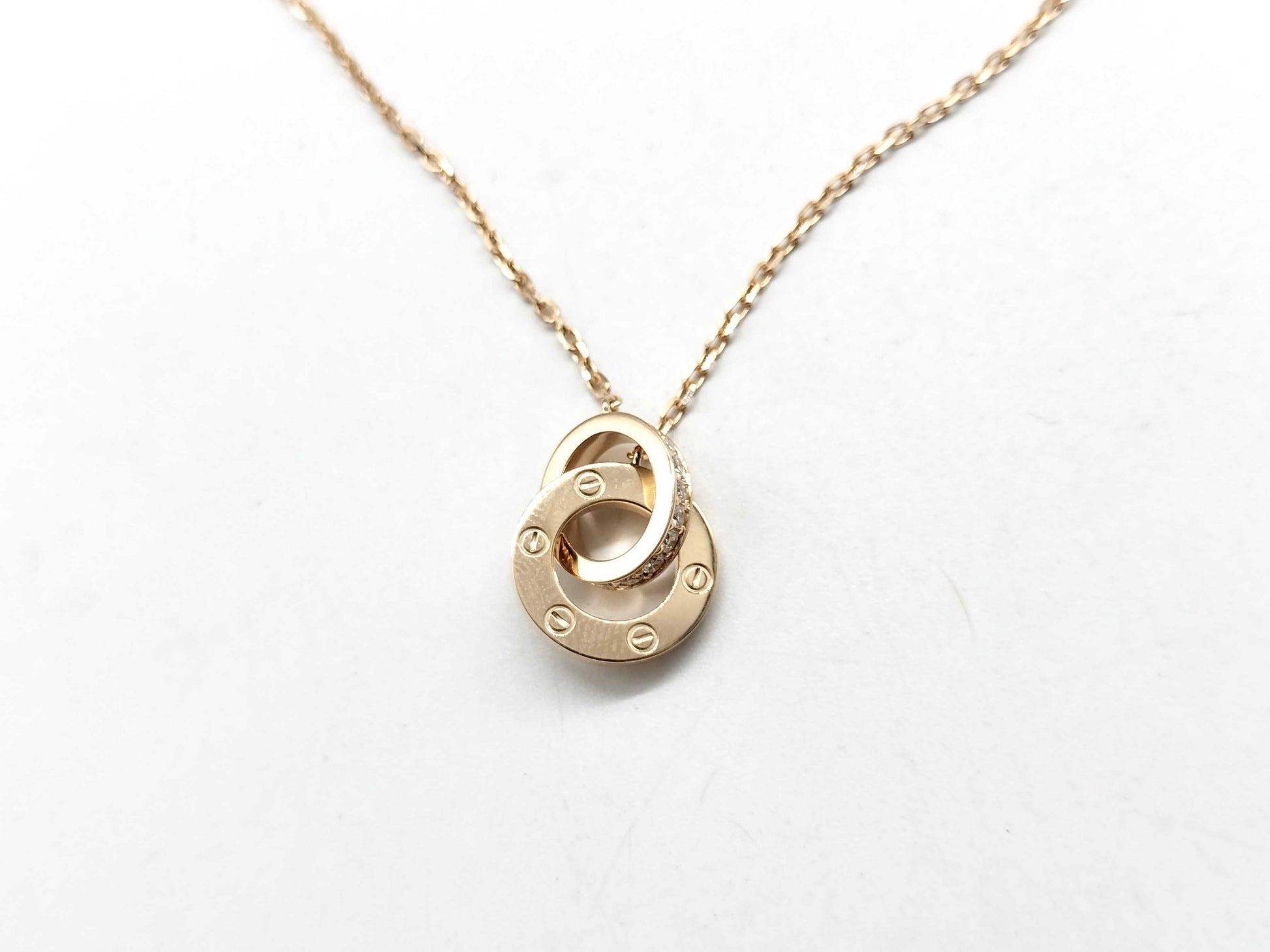 Cartier Love Circle Diamond Necklace in PG and Au750, 5.7g 