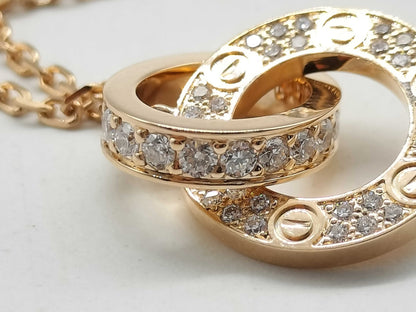 Cartier Love Circle Diamond Necklace in PG and Au750, 5.7g 