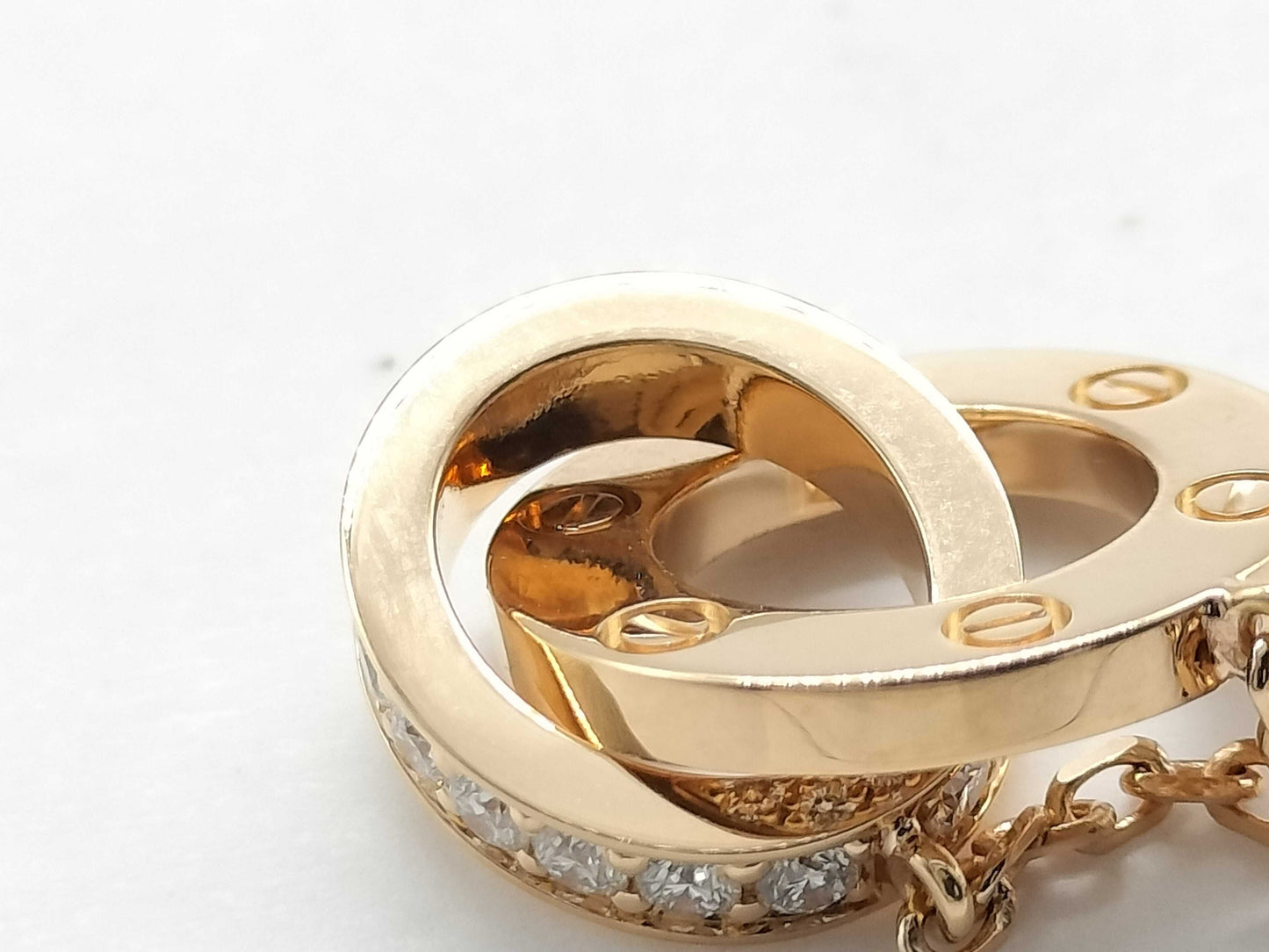 Cartier Love Circle Diamond Necklace in PG and Au750, 5.8g 
