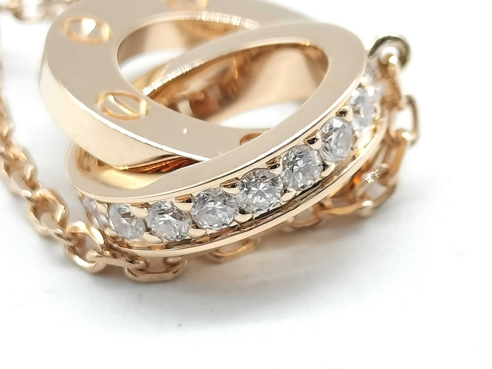 Cartier Love Circle Diamond Necklace in PG and Au750, 5.8g 