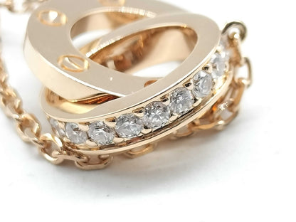 Cartier Love Circle Diamond Necklace in PG and Au750, 5.8g 