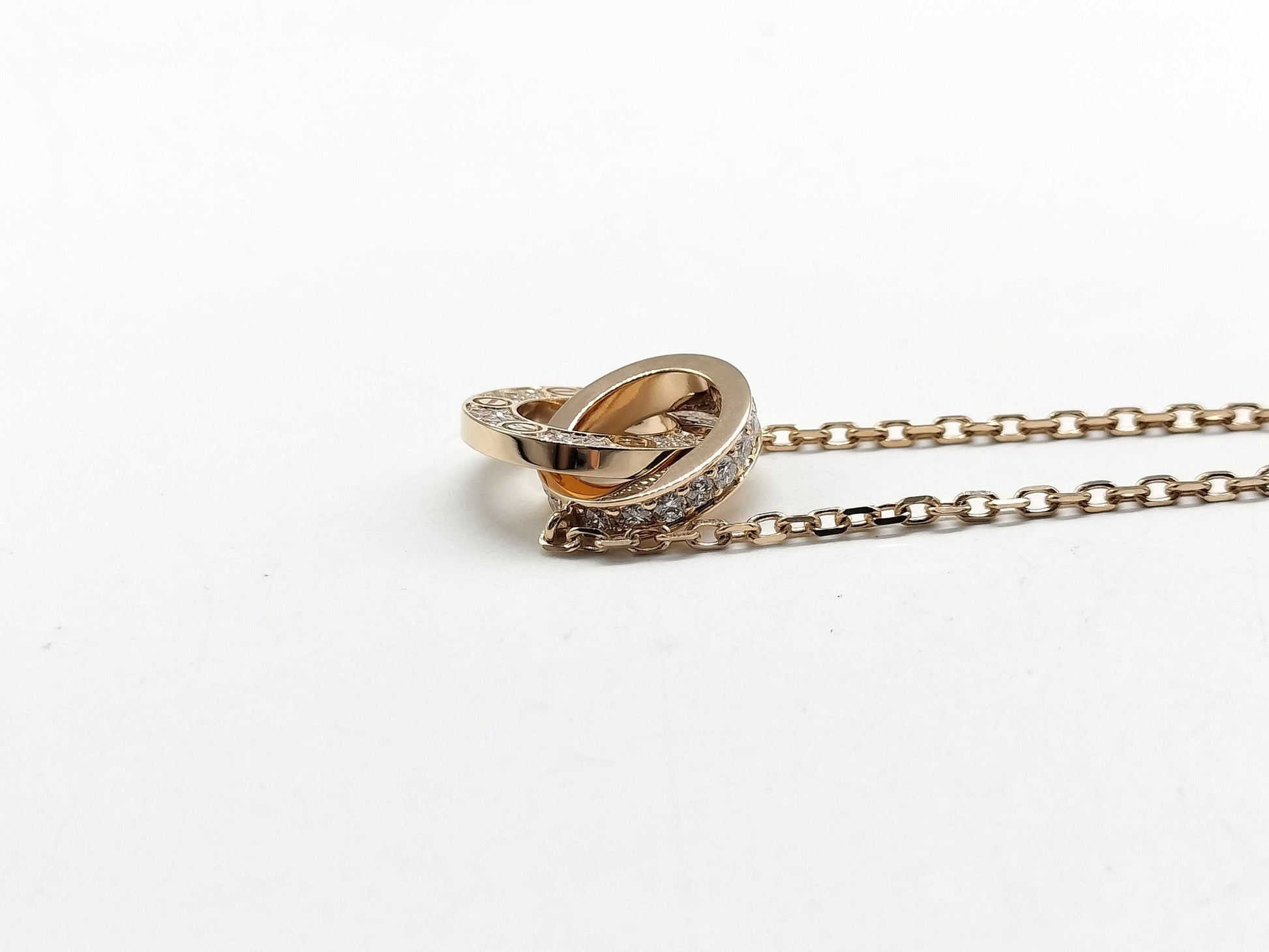 Cartier Love Circle Diamond Necklace in PG and Au750, 5.8g 