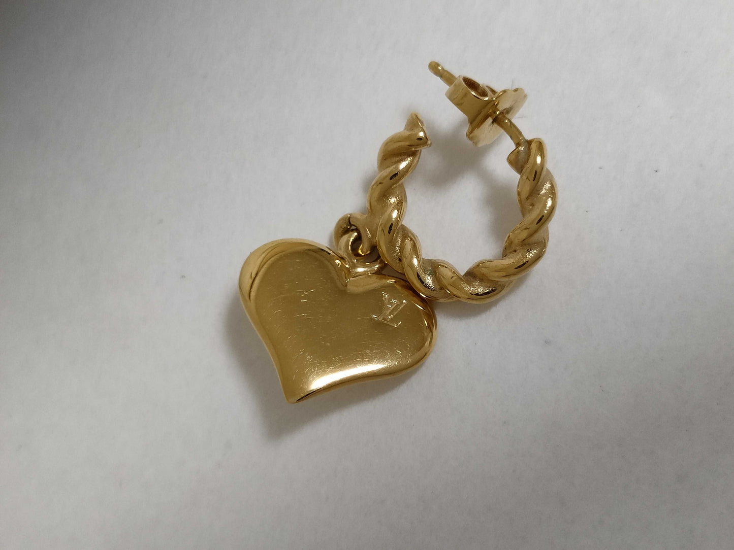 LOUIS VUITTON Heart Earrings Gold Earrings