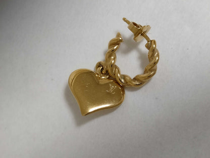 LOUIS VUITTON Heart Earrings Gold Earrings