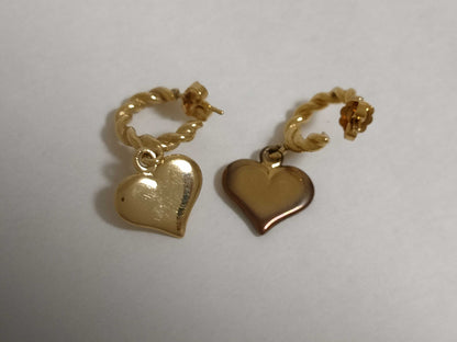 LOUIS VUITTON Heart Earrings Gold Earrings