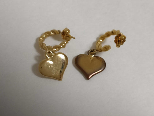 LOUIS VUITTON Heart Earrings Gold Earrings