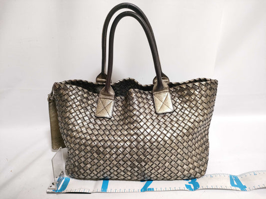 (10460_0286) BOTTEGA VENETA Intrecciato CavaMM Gold Handbag