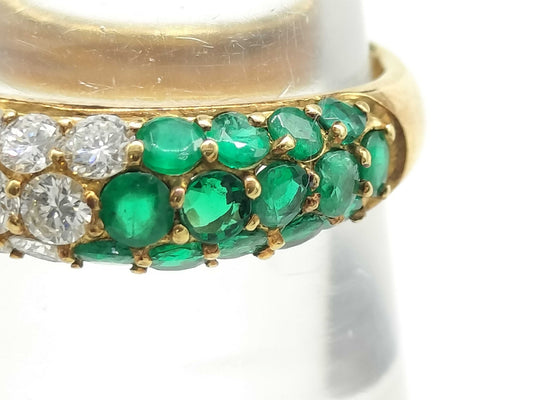 Emerald and Diamond 750 3.3g Ring 