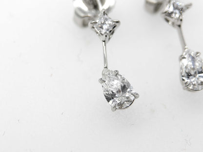 HARRY WINSTON Classic Cascade Diamond PT950 2.7g Earrings 