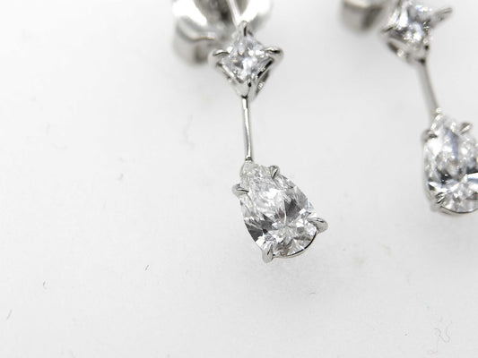 HARRY WINSTON Classic Cascade Diamond PT950 2.7g Earrings 
