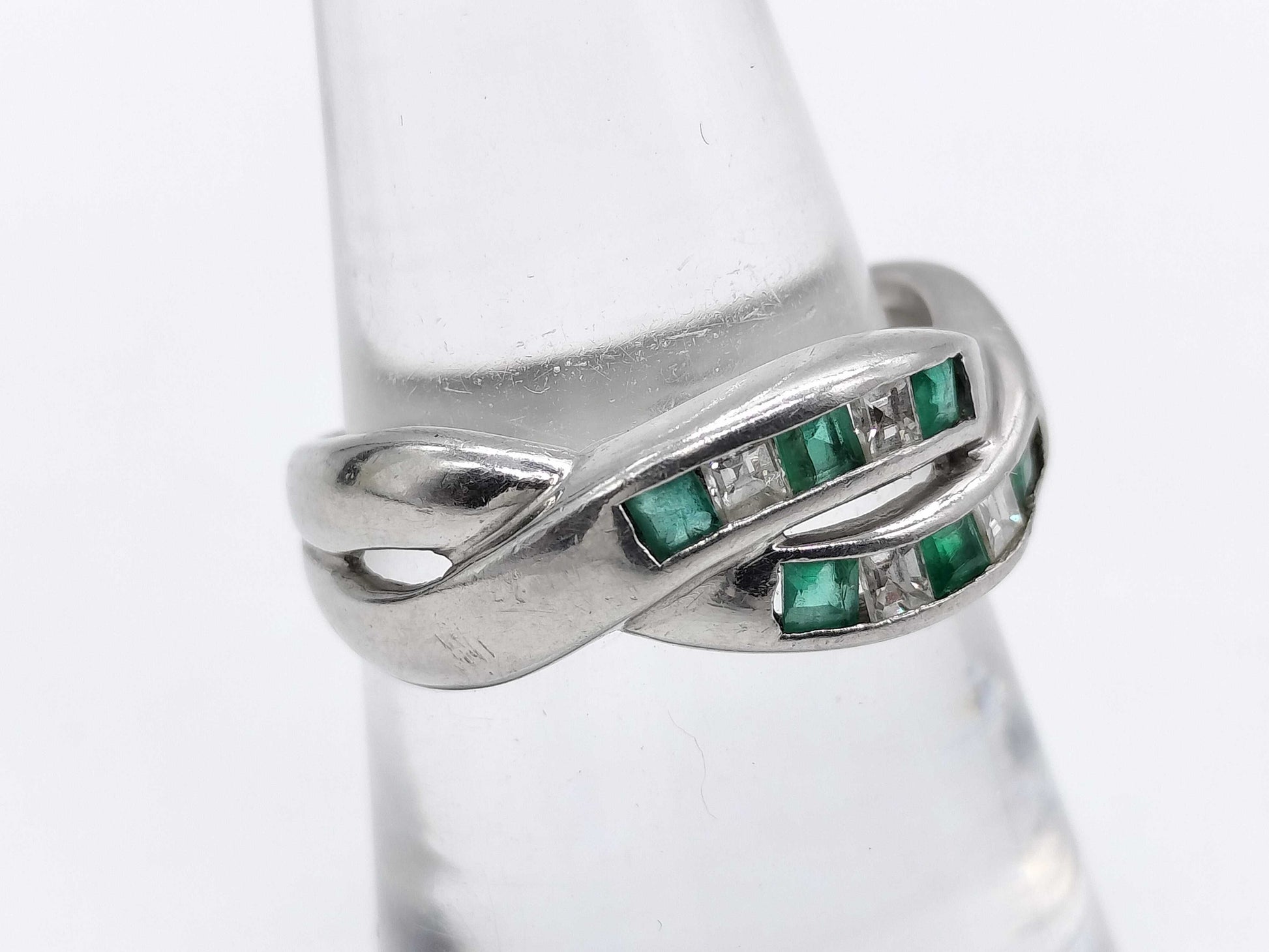 E0.30ct D0.25ct Pt900 7.4g Ring 