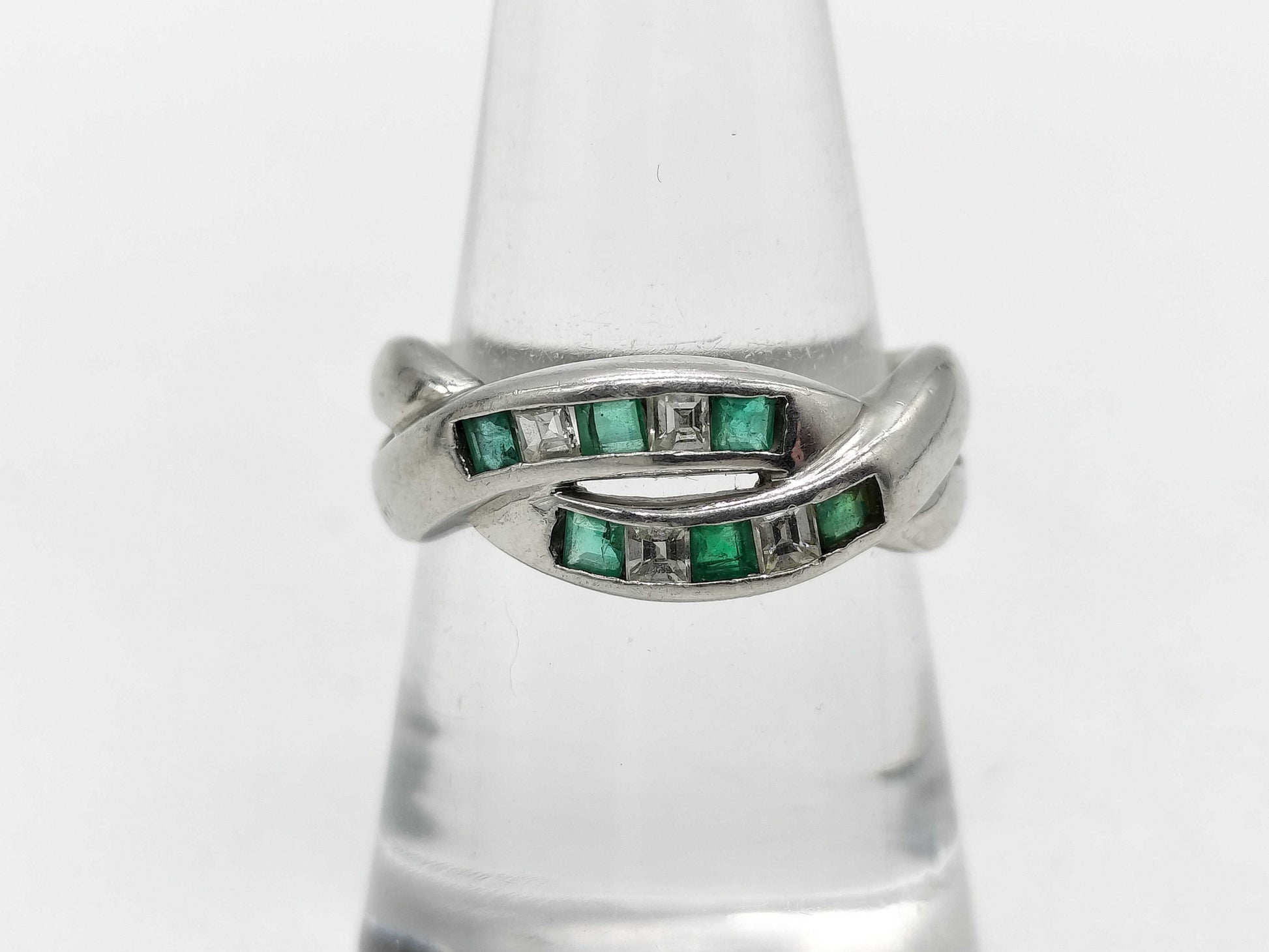 E0.30ct D0.25ct Pt900 7.4g Ring 