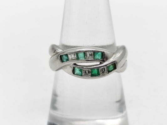 E0.30ct D0.25ct Pt900 7.4g Ring 