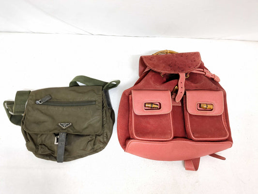(10463_0063) GUCCI Bamboo Backpack/Suede/003/2058/0016/Prada Nylon Shoulder Bag