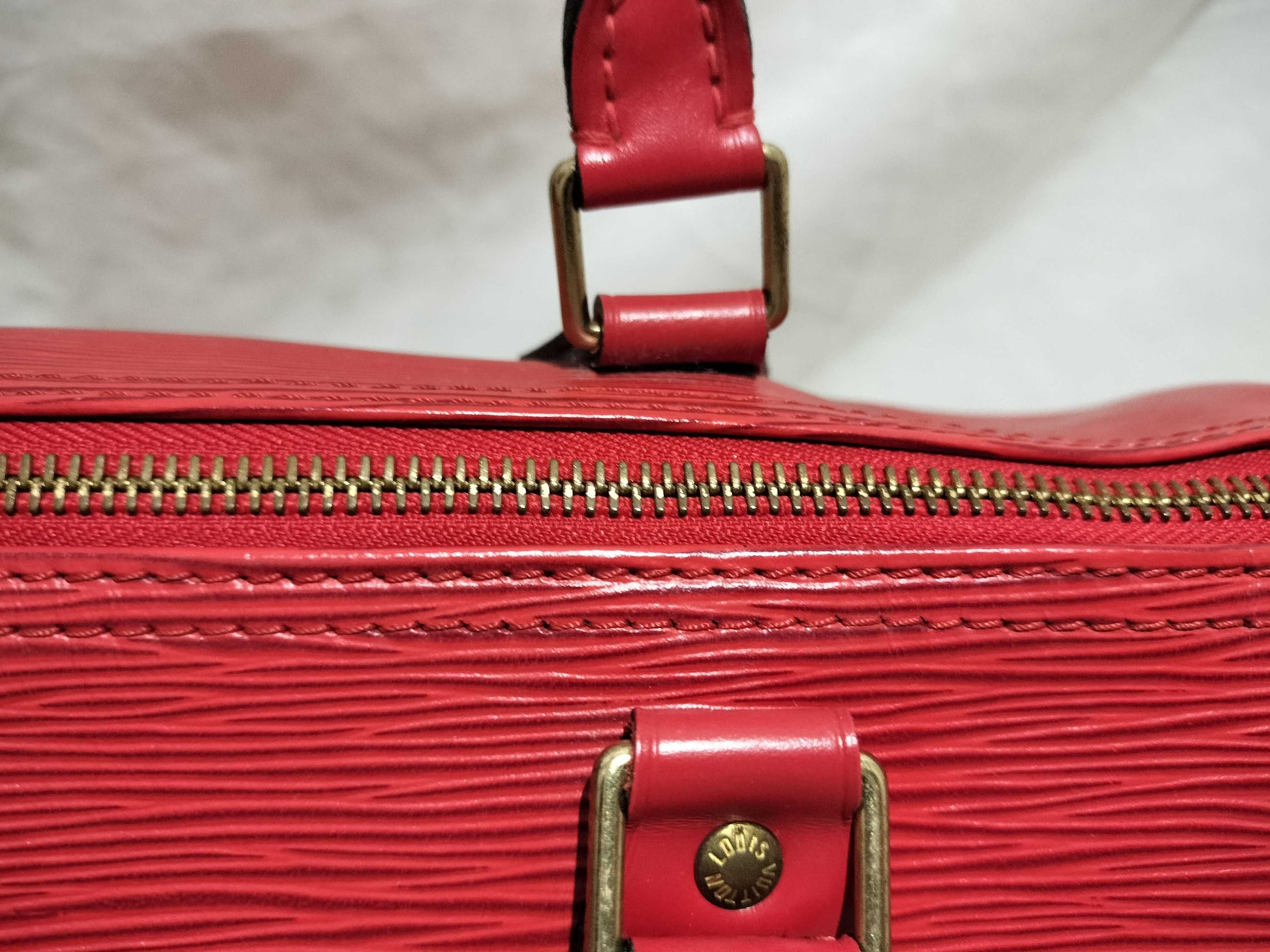 LOUIS VUITTON Epi Speedy 30 Red Handbag