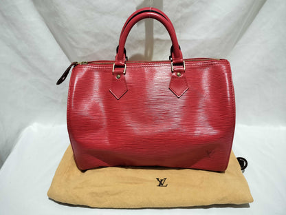 LOUIS VUITTON Epi Speedy 30 Red Handbag