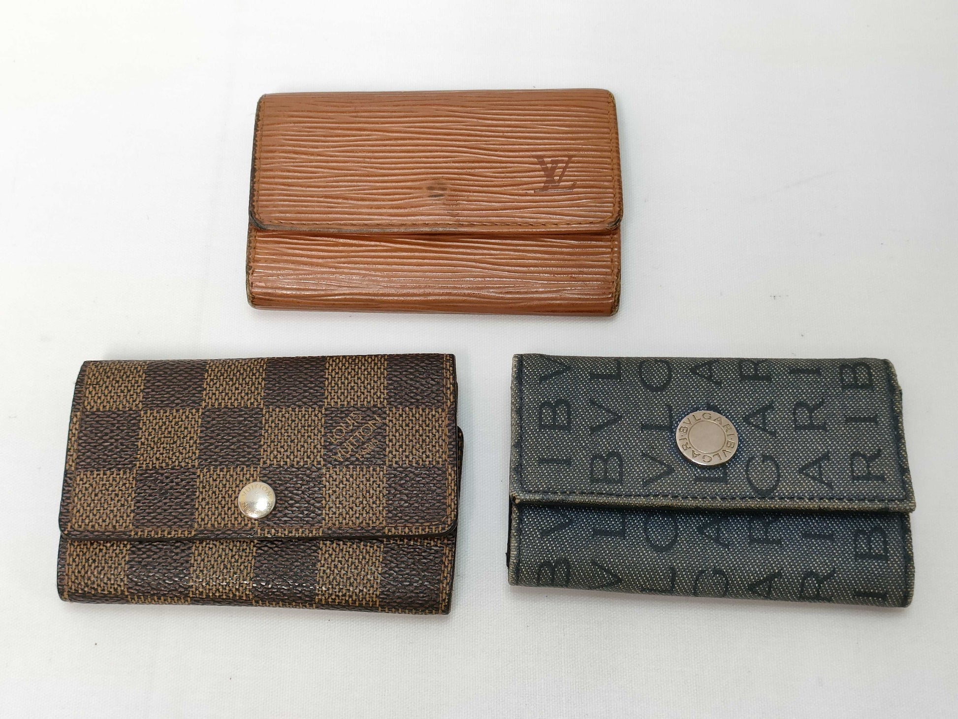 LOUIS VUITTON Monogram Epi/Bvlgari Key Case 3-Piece Set