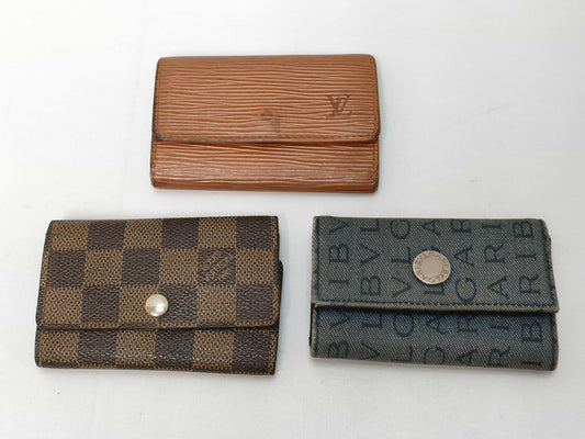 LOUIS VUITTON Monogram Epi/Bvlgari Key Case 3-Piece Set