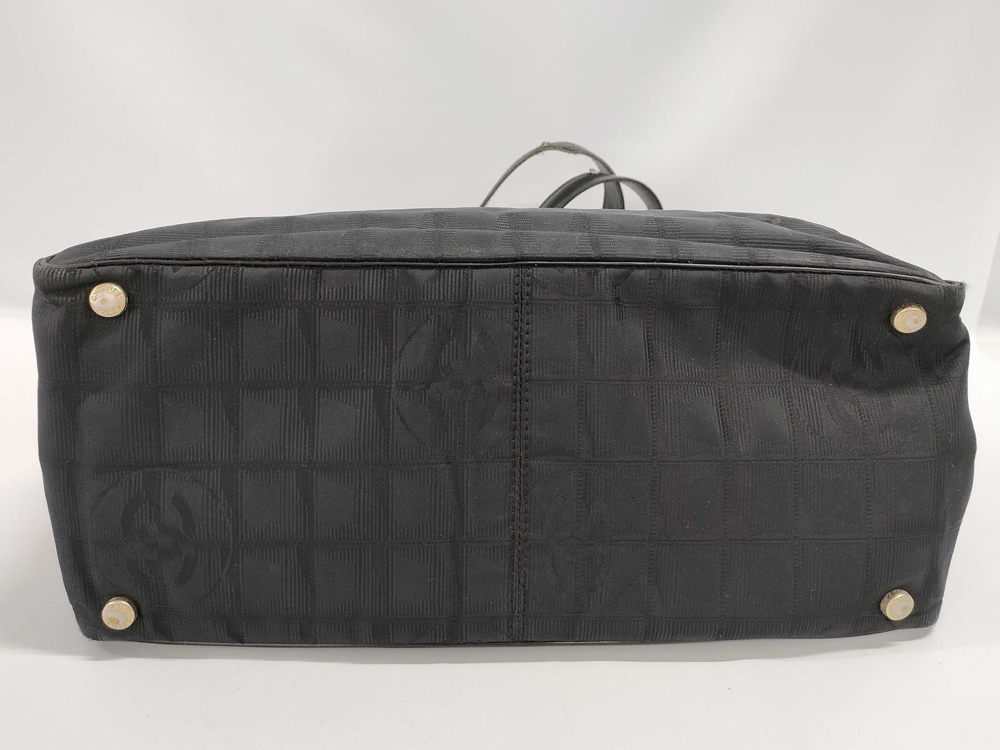 CHANEL New Travel Line Nylon x Leather Tote Bag Black