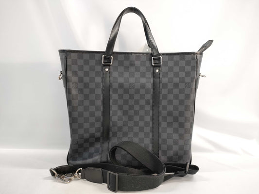LOUIS VUITTON Damier Graphite N51192 Tadao Tote Bag