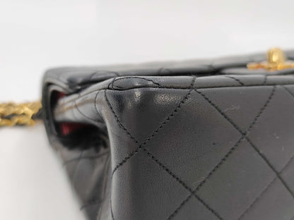 CHANEL Lambskin Matelasse Double Flap Double Chain Shoulder Bag
