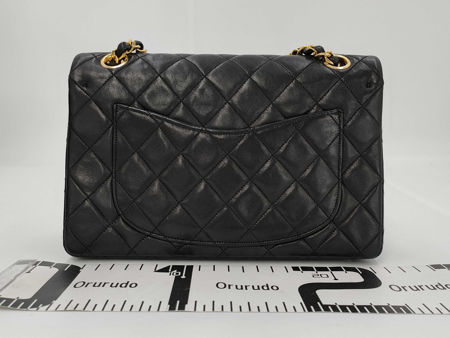 CHANEL Lambskin Matelasse Double Flap Double Chain Shoulder Bag