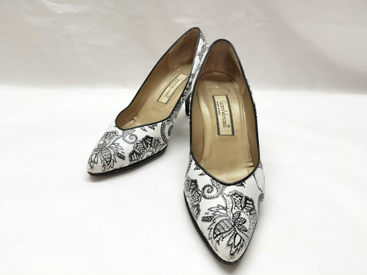 VERSACE Heel/White/Patterned Pumps