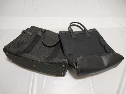 GUCCI GG Canvas 002 1121 2123/115517 214397 Tote Bag Black *2 Tote Bags
